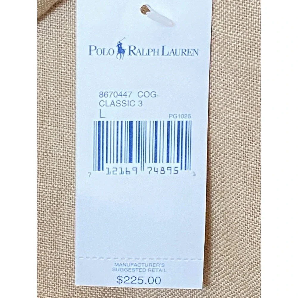 Vtg Polo Ralph Lauren ~  Tan Linen 3-Button Lightweight Blazer/Jacket NEW sz L